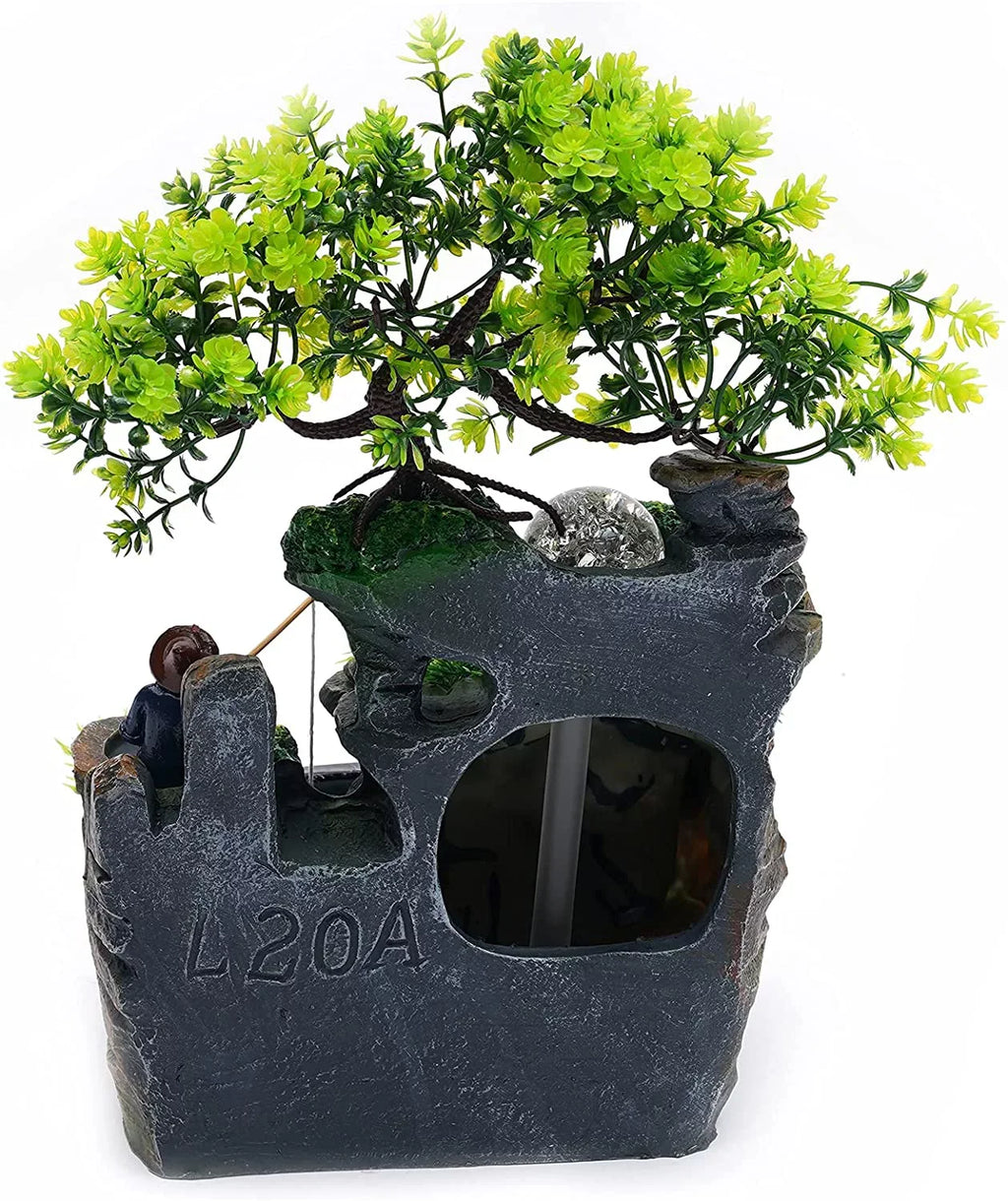 Rockery Zen Decor Miumaeov Fountain Desktop Fengshui Ornament Waterfall