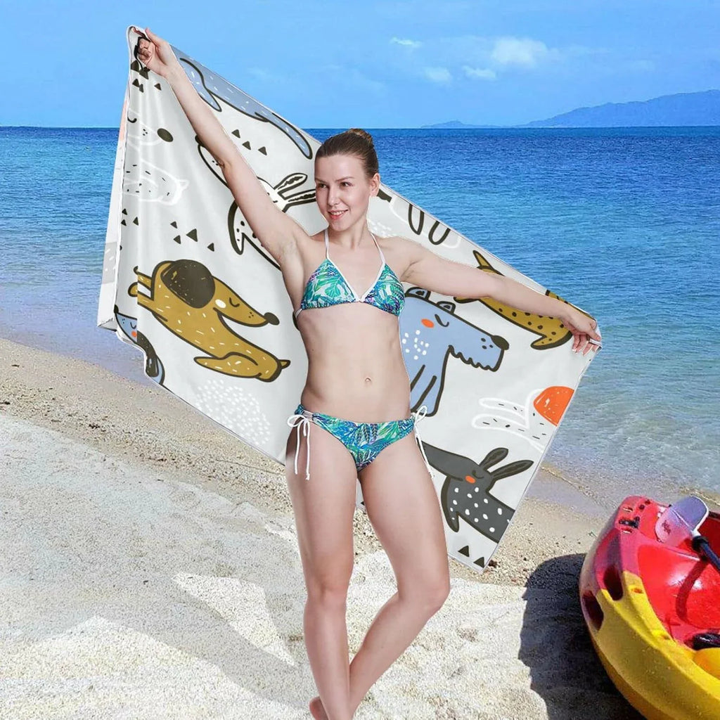 Oversized Super Travel - Scandinavian Dogs Towel Bestwell for Compact Holiday£¨26£© Towels Camping Towel Trendy Absorbent Dry Lightweight - Beach Swimming Quick