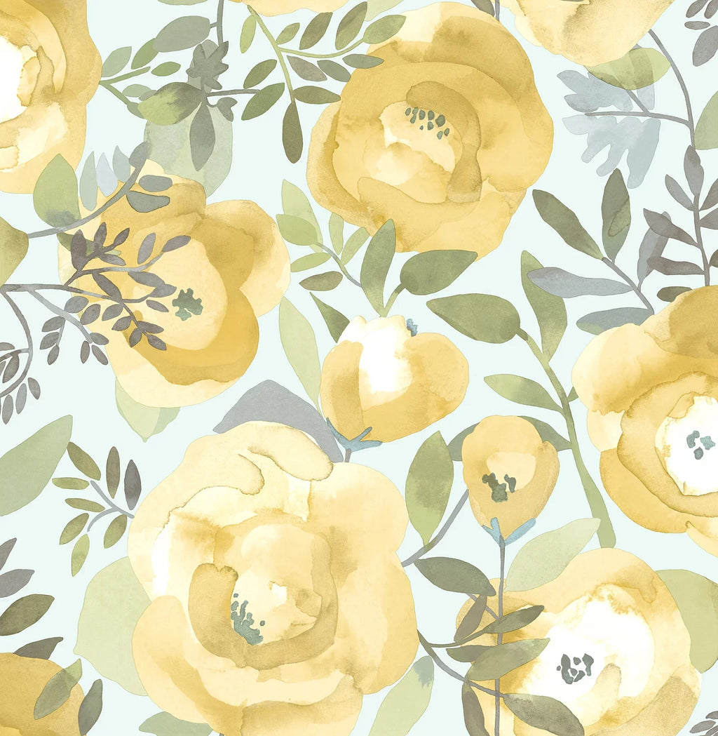 Yellow 30.75 Peel Keen Vinyl 20.5-in, NuWallpaper by Stick And Peachy 216-in ft. sq. Wallpaper,