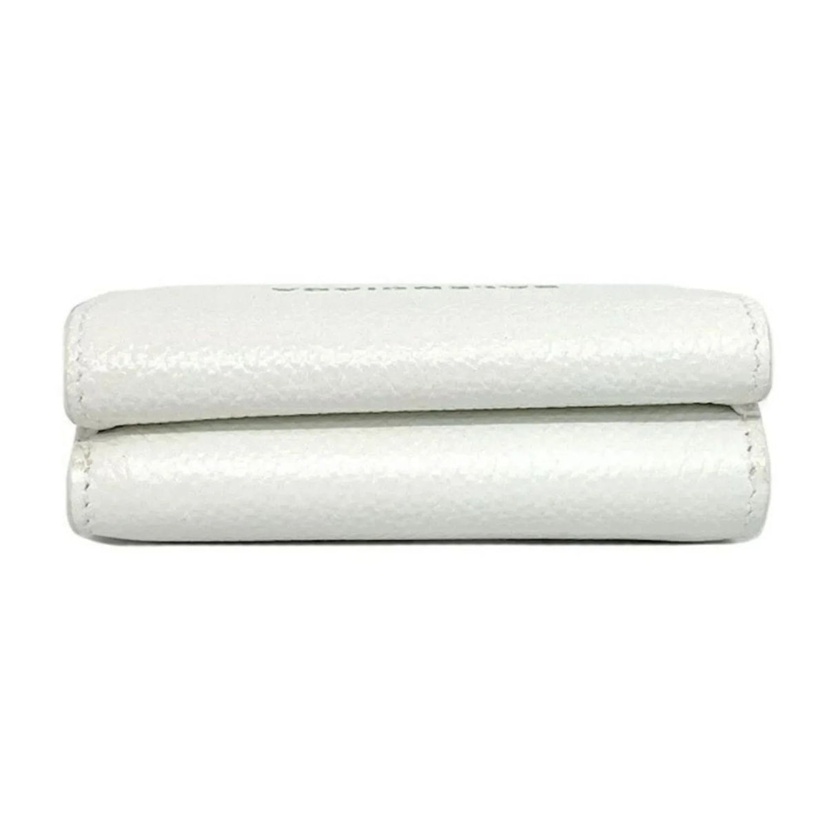 593813 Leather Logo Everyday Wallet Mini Trifold Balenciaga White