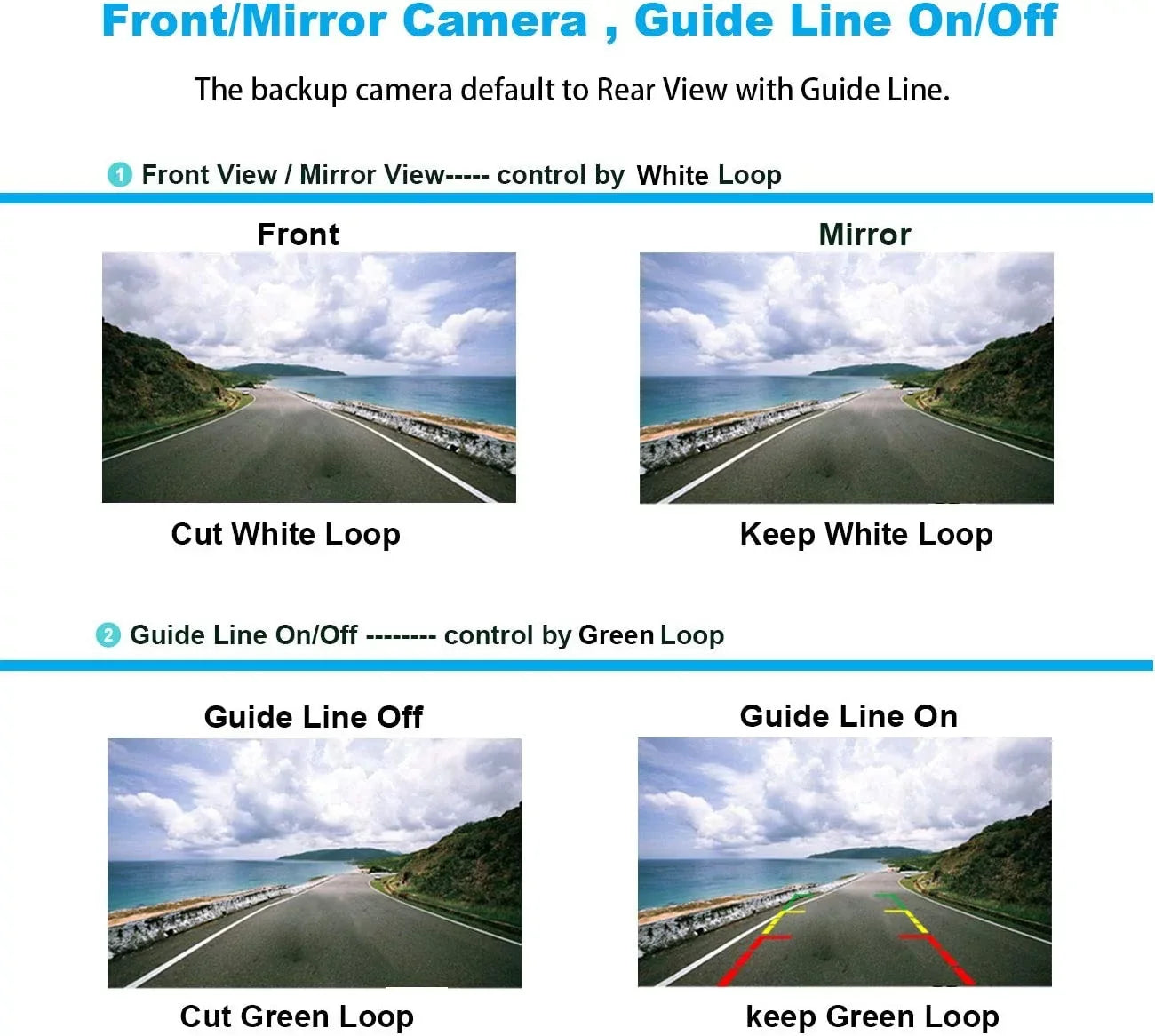 Frame 8 Backup Reverse or Car IR Front US Rearview Camera Vision Black View 12V Plate Night License