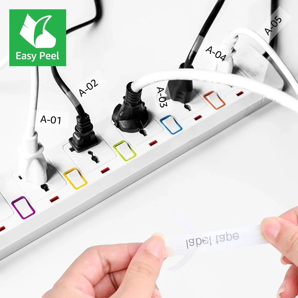Compatible Tape ID TZe-131 Flexible TZe-FX131 for TZe P-touch 10PK on Cable TZ-131 TZ 8m 12mm x Brother Black Clear TZ-FX131 Label GREENCYCLE Wire