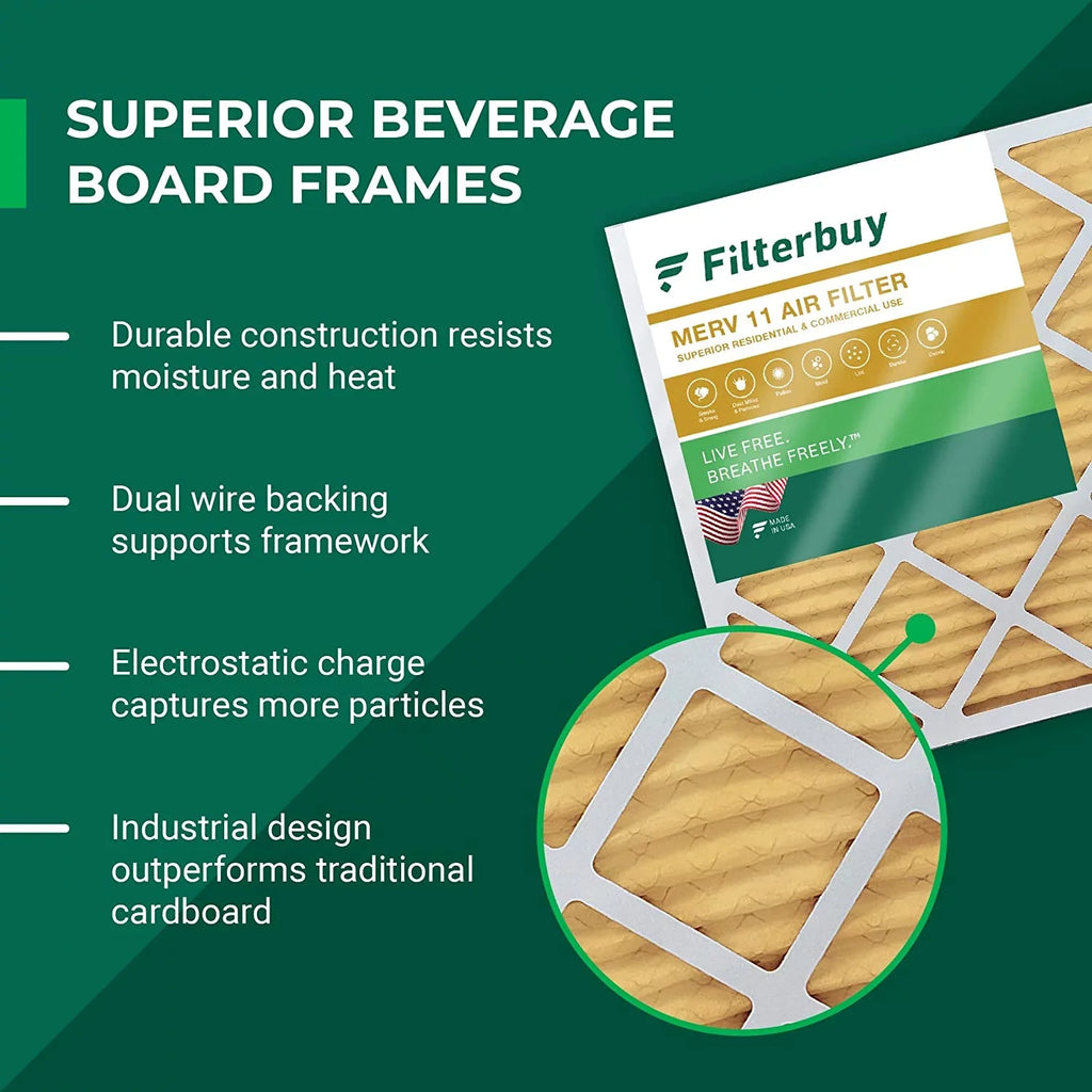 AC Air 17x25x1 HVAC Filterbuy Pleated (5-Pack) Filters Furnace 11 MERV