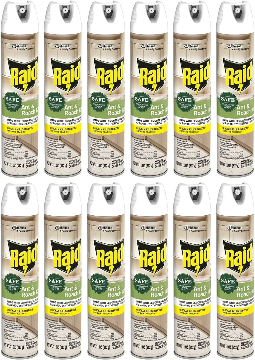with Spray Ant Raid Killer, (12) Essential Aerosol and Roach Oils