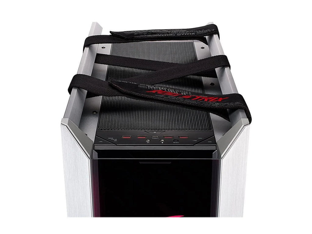 for Aluminum Strix RGB Computer Braces, Motherboards and 420mm GPU Glass, GX601 Radiator Sync Helios ROG Mid-Tower EATX Case ATX/ Support ASUS with Aura Frame, Tempered Edition White