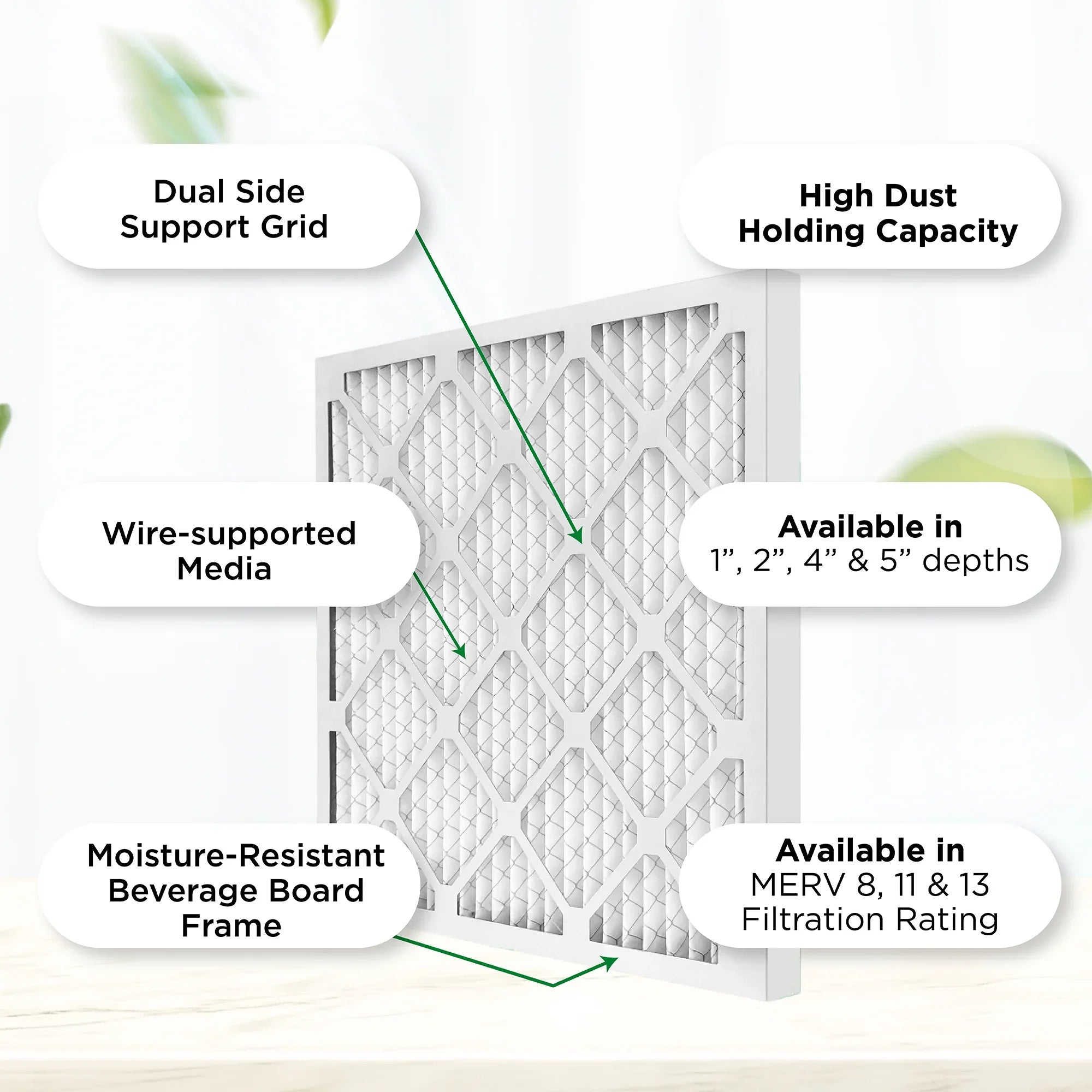 4" Size: MERV Pleated Pamlico. MPR by 6. 11-3/8 3-3/4 Case 11, 12x24x4 of AC Furnace Actual x Air x 1000 Filters 23-3/8
