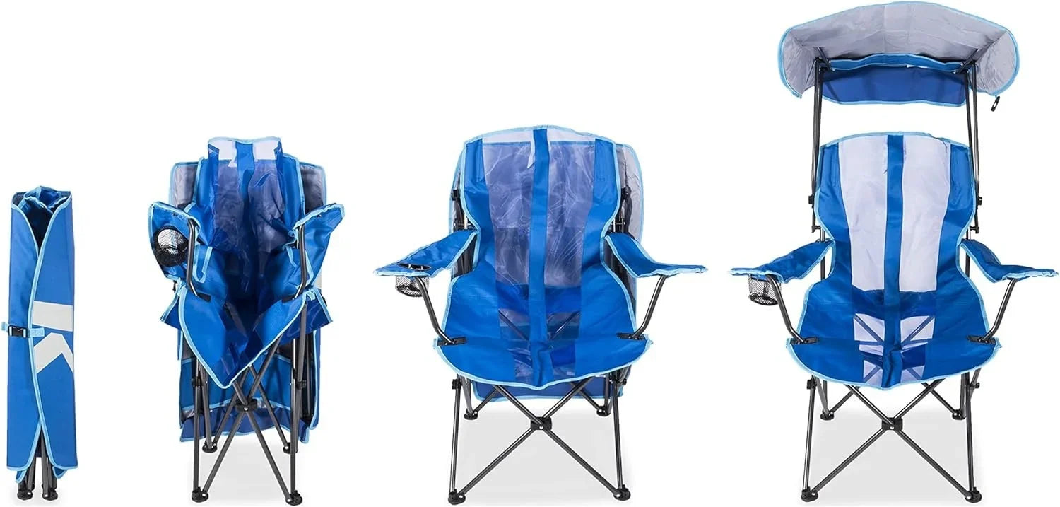 and Foldable Tailgates, for Canopy Chair Original Outdoor Grey/Blue Camping, Kelsyus Events,