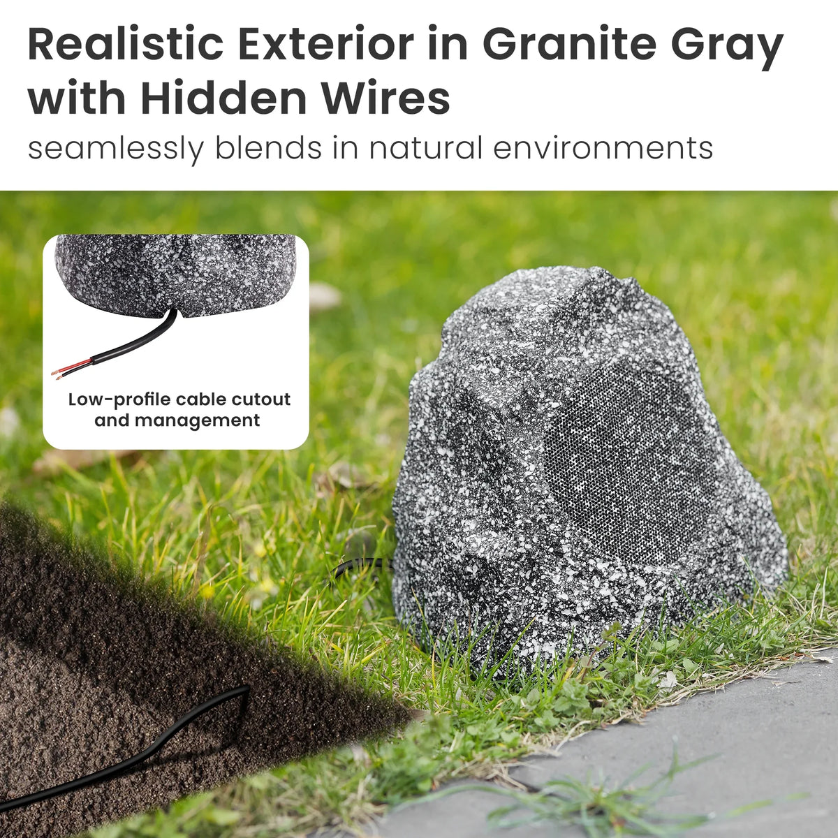 10R4G Set Patio Rock Solutions Outdoor Pool for Spa Deck Granite Speaker Theater 10 Garden