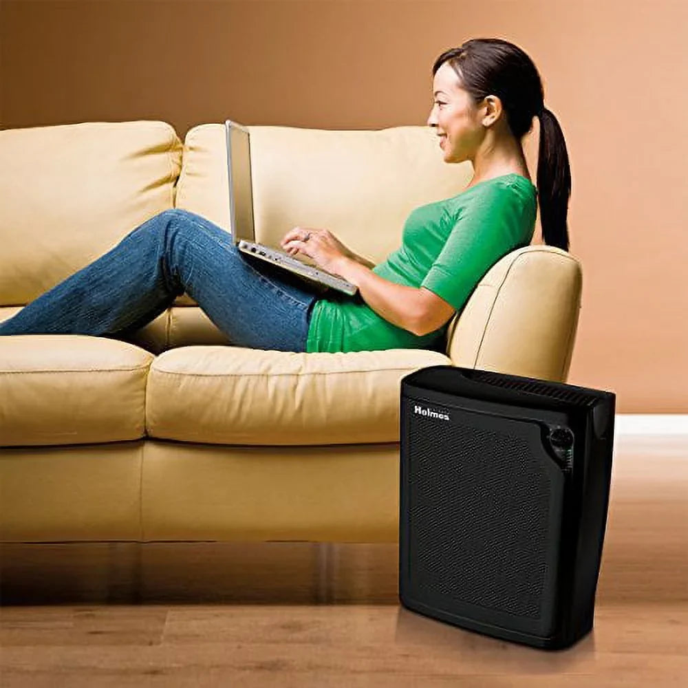Holmes Large Medium, HEPA True Air Room kzdkc Black Purifier, 4-Speed