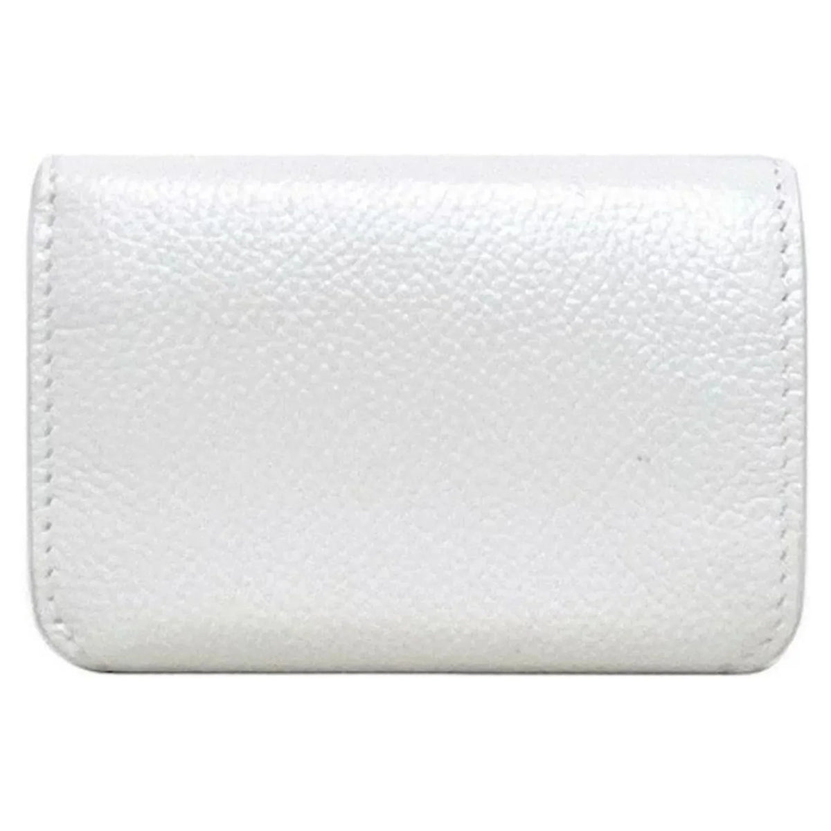 593813 Leather Logo Everyday Wallet Mini Trifold Balenciaga White
