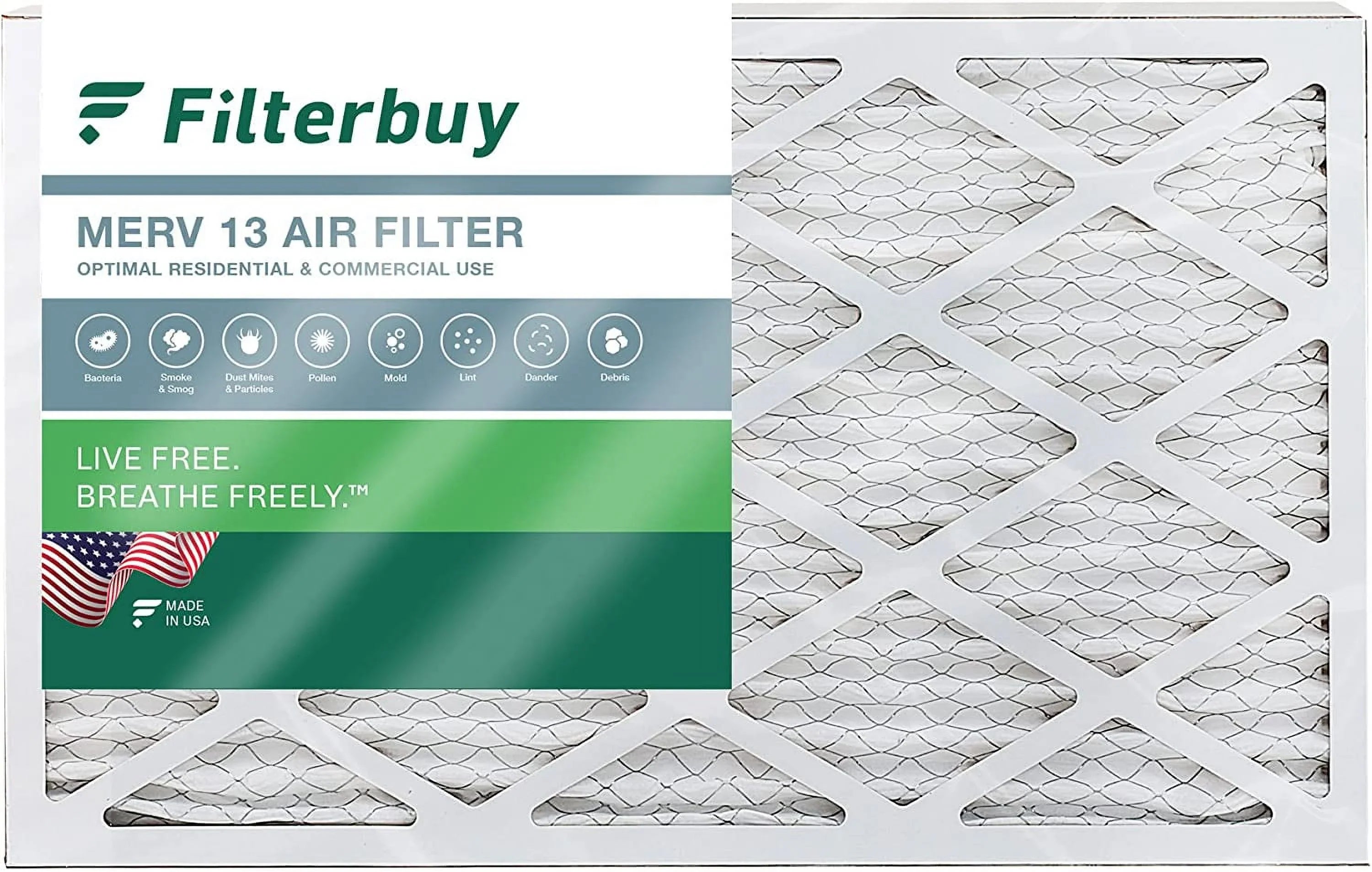 MERV HVAC Filterbuy AC (1-Pack) 15x28x1 13 Air Filters Pleated Furnace