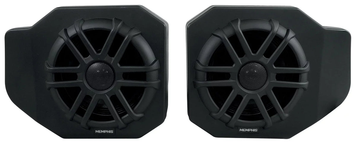 Audio RNGR65FE Pair For Ranger Polaris 2018+ Speakers+Amp Tower Memphis Pods+LED