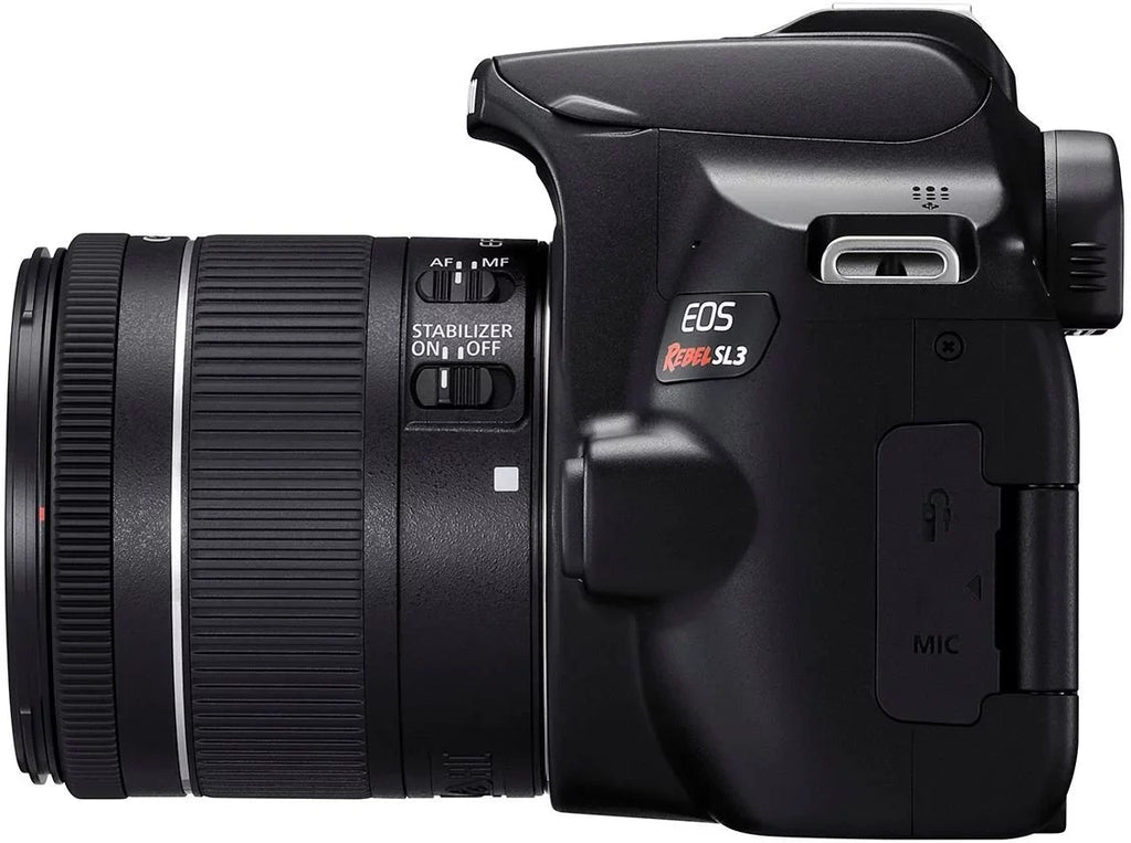SL3 Rebel EF-S STM Canon with EOS Lens, Bundle Flash, DSLR 32GB and Case, 18-55mm Memory, Accessory
