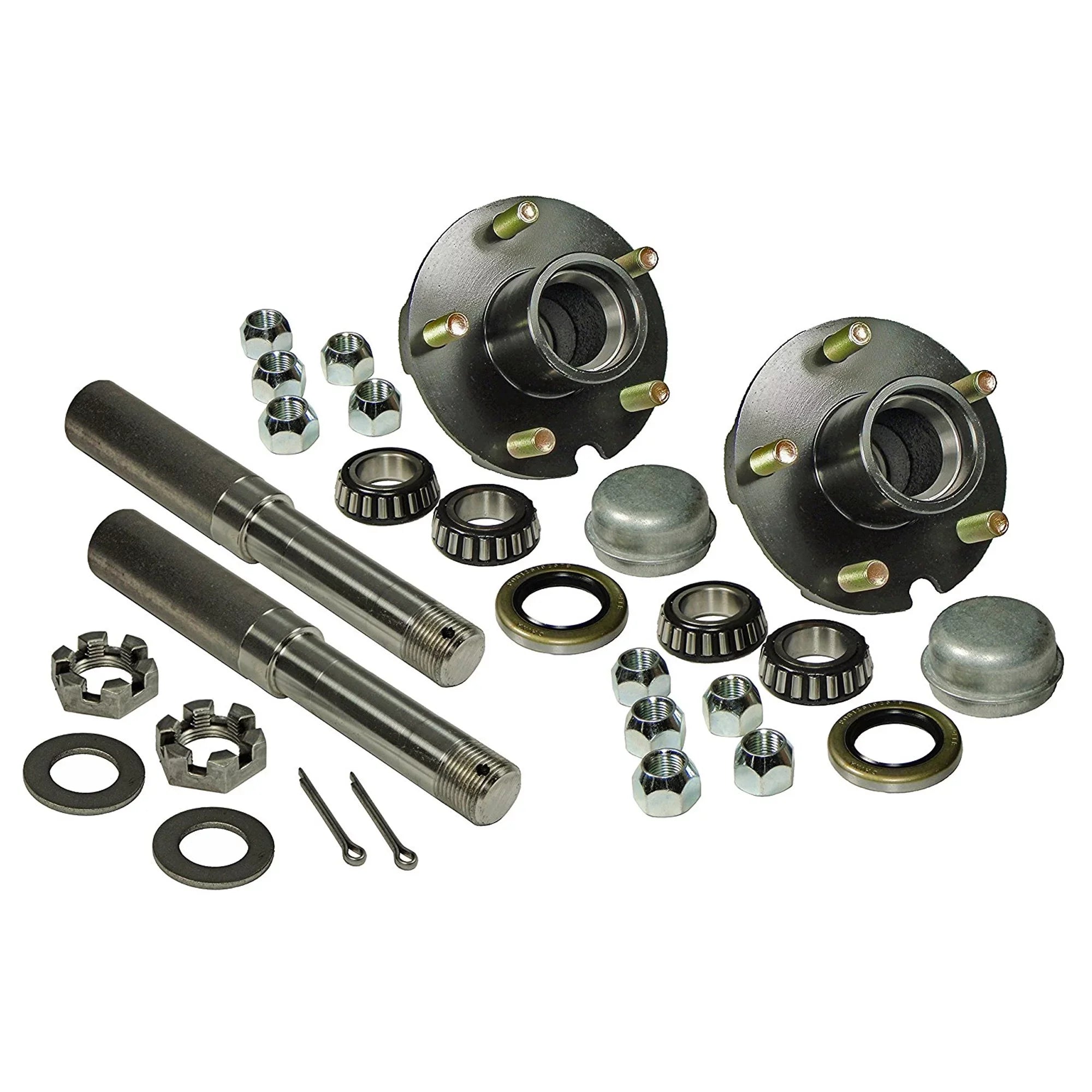 4-1/2 Spindles Trailer On (2) Assemblies 1-1/16 Inch 5-Bolt Bearings Inch &amp; - Includes Hub Straight of Pair