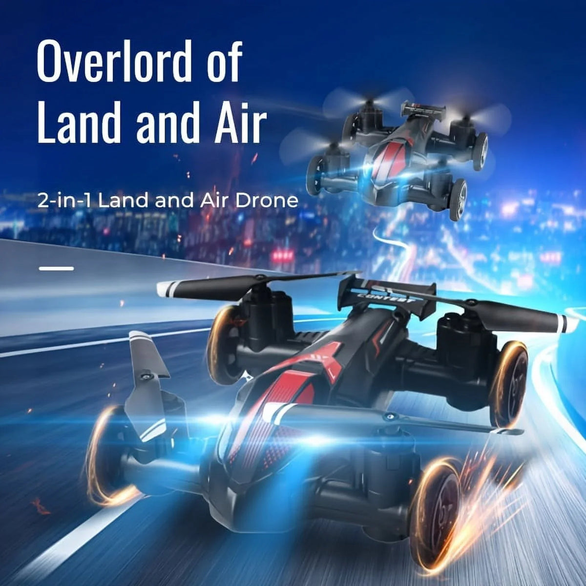 RC And Low-speed Height Unmanned Switch Stable Air Toy For Intelligent And High-speed Flight, Gift Drone Toys Setting, Dual-use Drone Car Land Four-axis