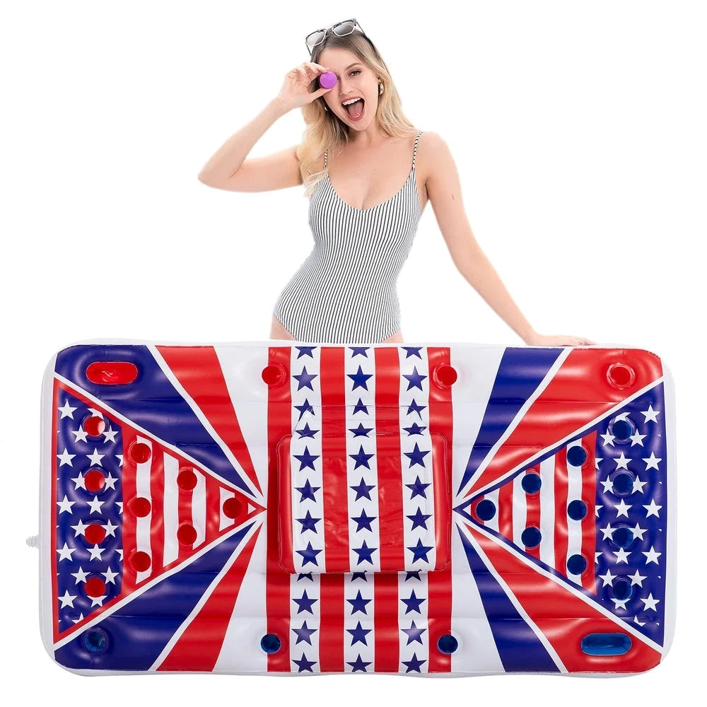 Float Beer Floating Flag American Built-In Cooler Pong with