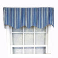 Classic Modern Stripe 50" Home Valance Blue RLF Style 17" Window Regal x Beach Design
