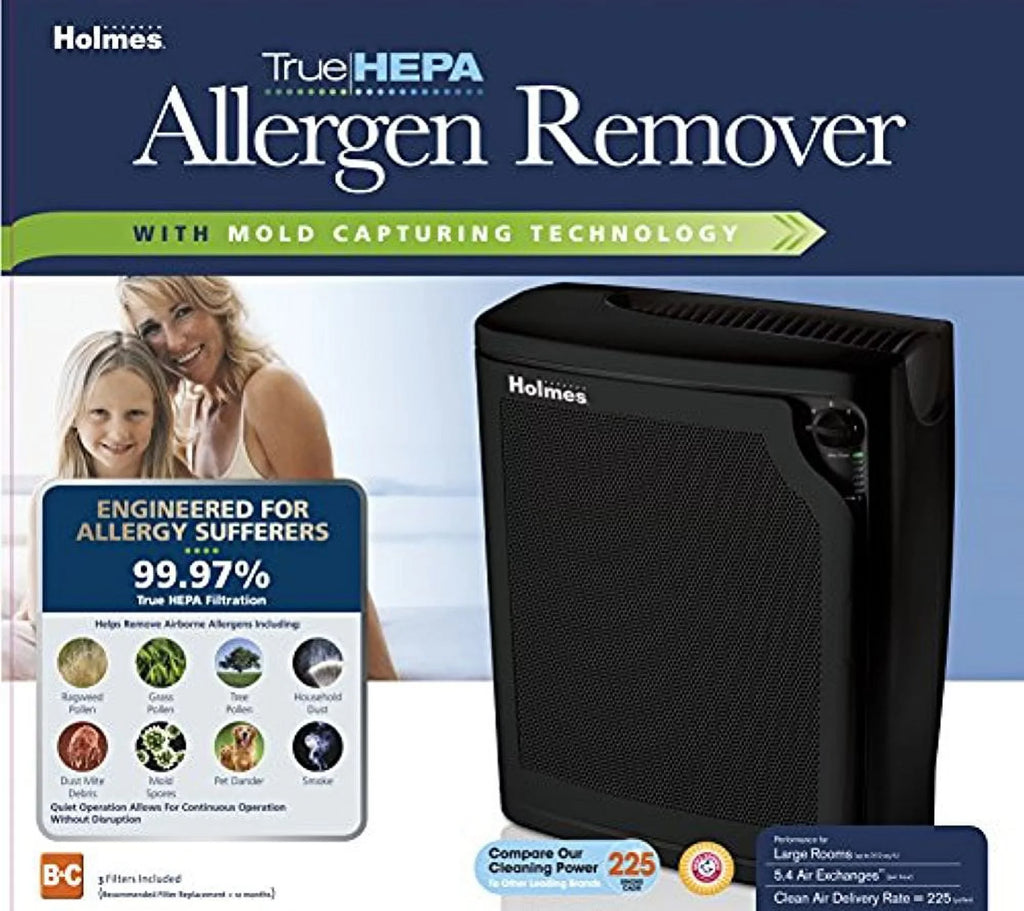 Holmes Large Medium, HEPA True Air Room kzdkc Black Purifier, 4-Speed
