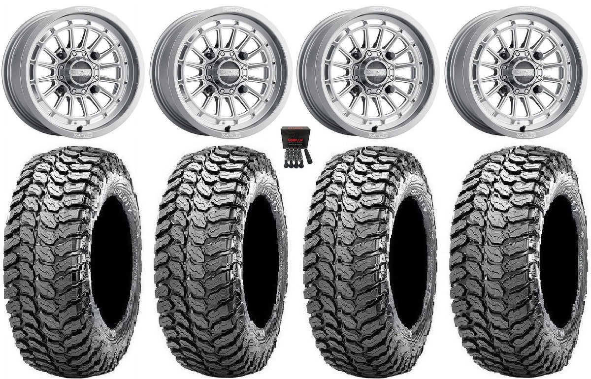 15" MetalFX Gm Contrast Delta / 1000 Can-Am / Tires 29" Pioneer Talon Cut Wheels Maverick Honda Liberty X3
