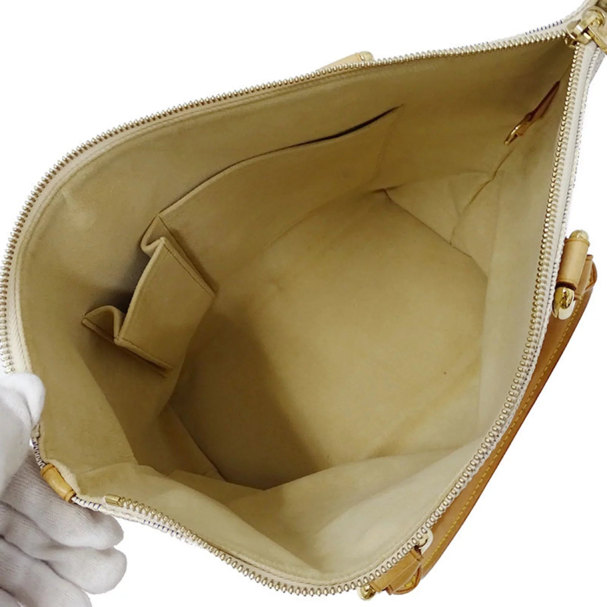 Bag White PM Gray Ladies Saleya LOUIS N51186 VUITTON Tote Authenticated Vuitton Damier Handbag Azul Used Louis