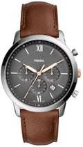 Fossil Neutra Band Leather Watch Men's Brown Chronograph FS5408