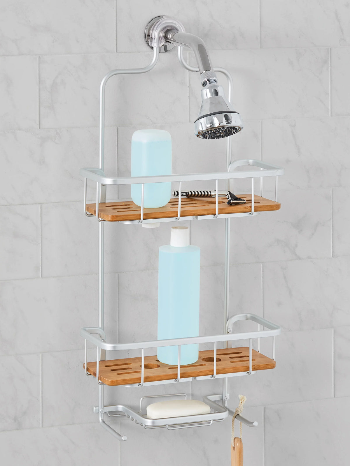 Shower Caddy Rust Better Chrome Gardens Homes Shelves, Bamboo & Proof with Aluminum Satin