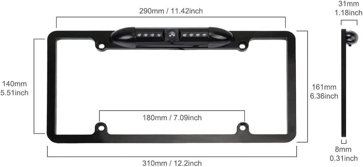 Radio Night AVH-210EX DMH1770NEX Angle Waterproof with AVH-120BT HD Backup View Camera Vision 170¡ã AVH-2550NEX Compatible CAM108 Car Rear DMH-WT8600NEX DMH-160BT License Pioneer Plate DMH-100BT