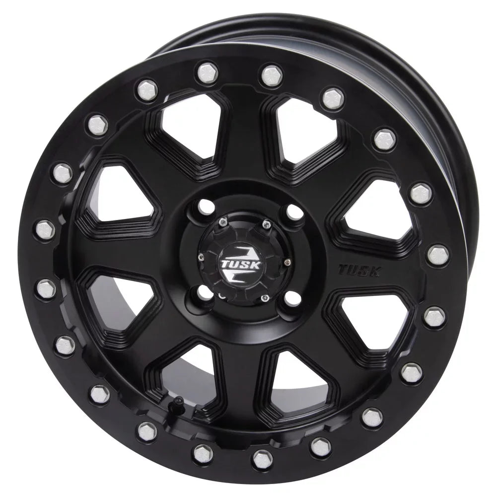 Tusk Uinta Defender Matte Black 2.0 Lone + Can-Am HD10 14x7 For Wheel Pro Star 5.0 2021-2022 Beadlock 4/137