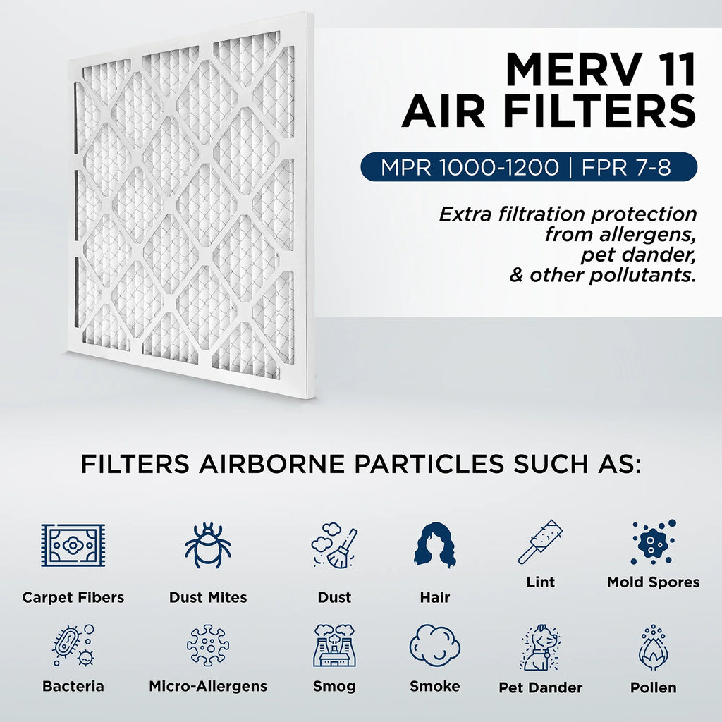 4" Size: MERV Pleated Pamlico. MPR by 6. 11-3/8 3-3/4 Case 11, 12x24x4 of AC Furnace Actual x Air x 1000 Filters 23-3/8