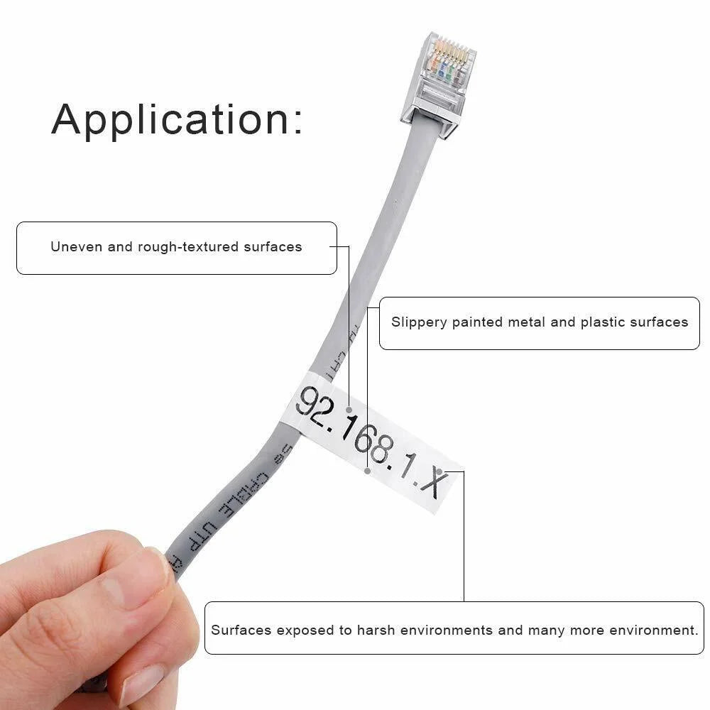 TZ-231 TZe-231 for 8m Wire use White H110 TZe-FX231 10PK Maker TZ PT-D210 H100 Compatible ID Flexible TZ-FX231 TZe D600 Cable GREENCYCLE Tape P-touch Label D400 Black 12mm Label on in Brother