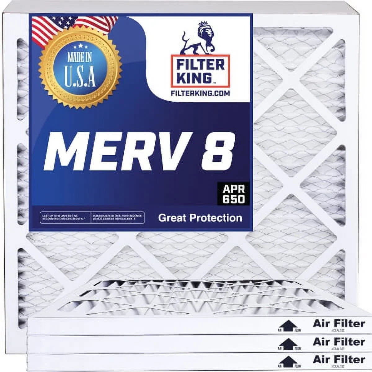 Actual MADE 4-PACK Size: x .75" x Filter | A/C King Air | Pleated MERV | 4x49x1a IN USA Filter 49 4 8 HVAC Furnace Filters |