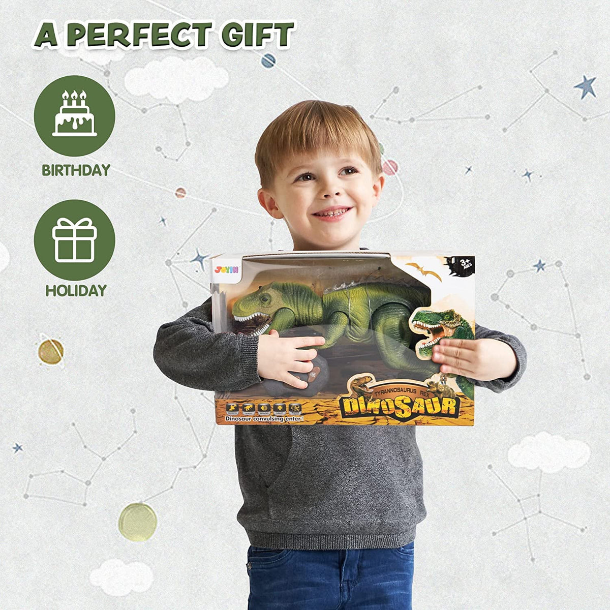Rex with Boys Boys,Big saur Toy,Electronic Gift dinosaur Roaring saur for dinosaur Toy,Birthday Kids Girls,Green Dancing Toy Kids Robot and Light T Walking Steam Toy dinosaur Sound, for and JOYIN