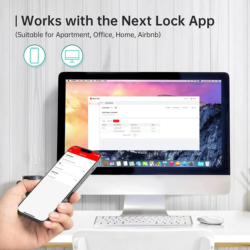 Keyless Lock, Airbnb Smart House Code Door for Door Entry Electronic Deadbolt: Front Digital Locks Keypad Bluetooth Locks GOURE
