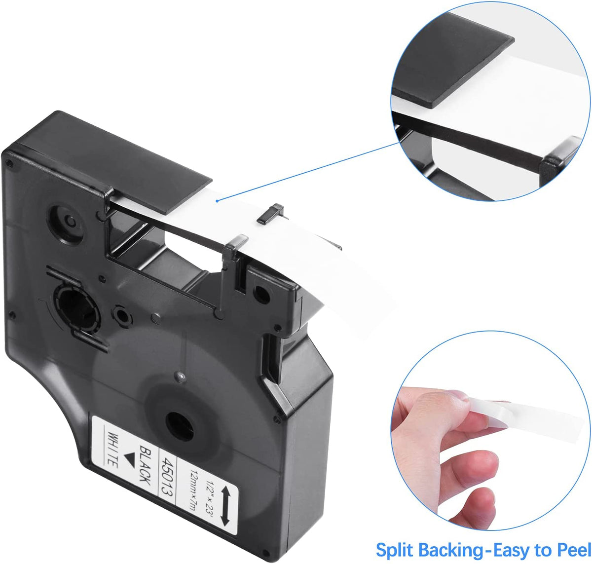 Filery D1 Tape DYMO Maker Labels Replacement, Refill, Label Tape 45013 Compatible Tape Label S0720530 for Black