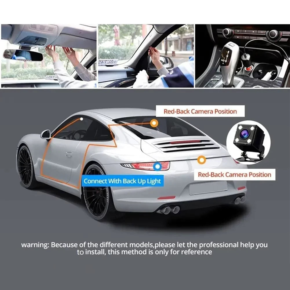 And Triple Car Camera 2\\\" DVR Cam Lens Video Front HD Driving Rear Recorder Dash