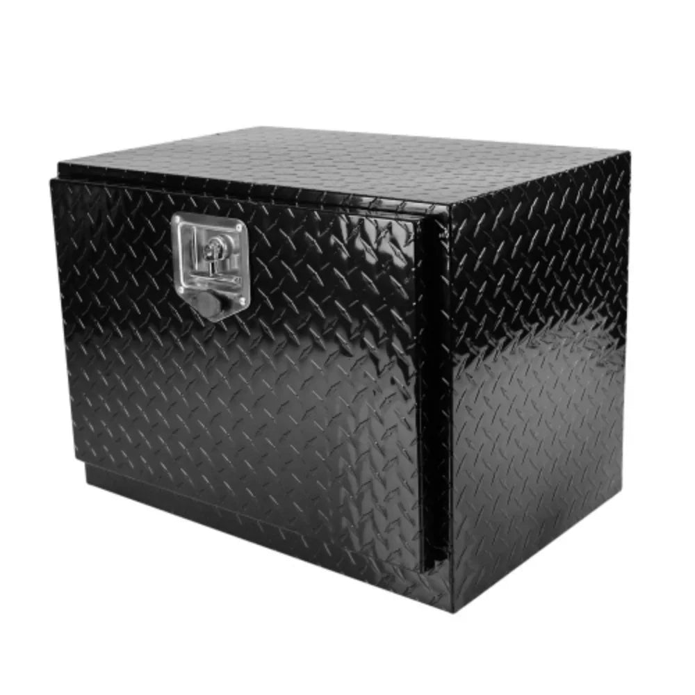 RV + and Trailer Tool Up Plated Keys Square Square Pick Lock Stripes Storage Box Black with 24"(24.2"¡Á17.1"¡Á17.9") Bed 24 Toolbox + Truck Waterproof Black Aluminum - + Organizer box Inch Aluminum