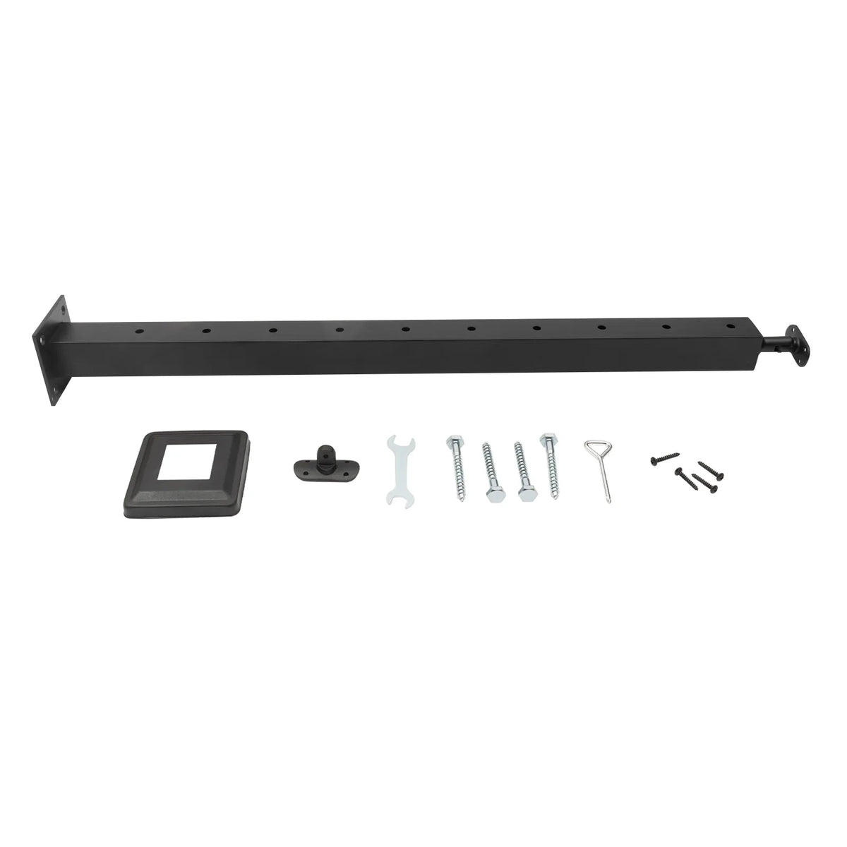 Level Concrete 36"*2"*2" Adjustable Top Wood Line Level Railing Steel drilled Post Finish Post Mount Deck Cable Black Post Stainless Level Top