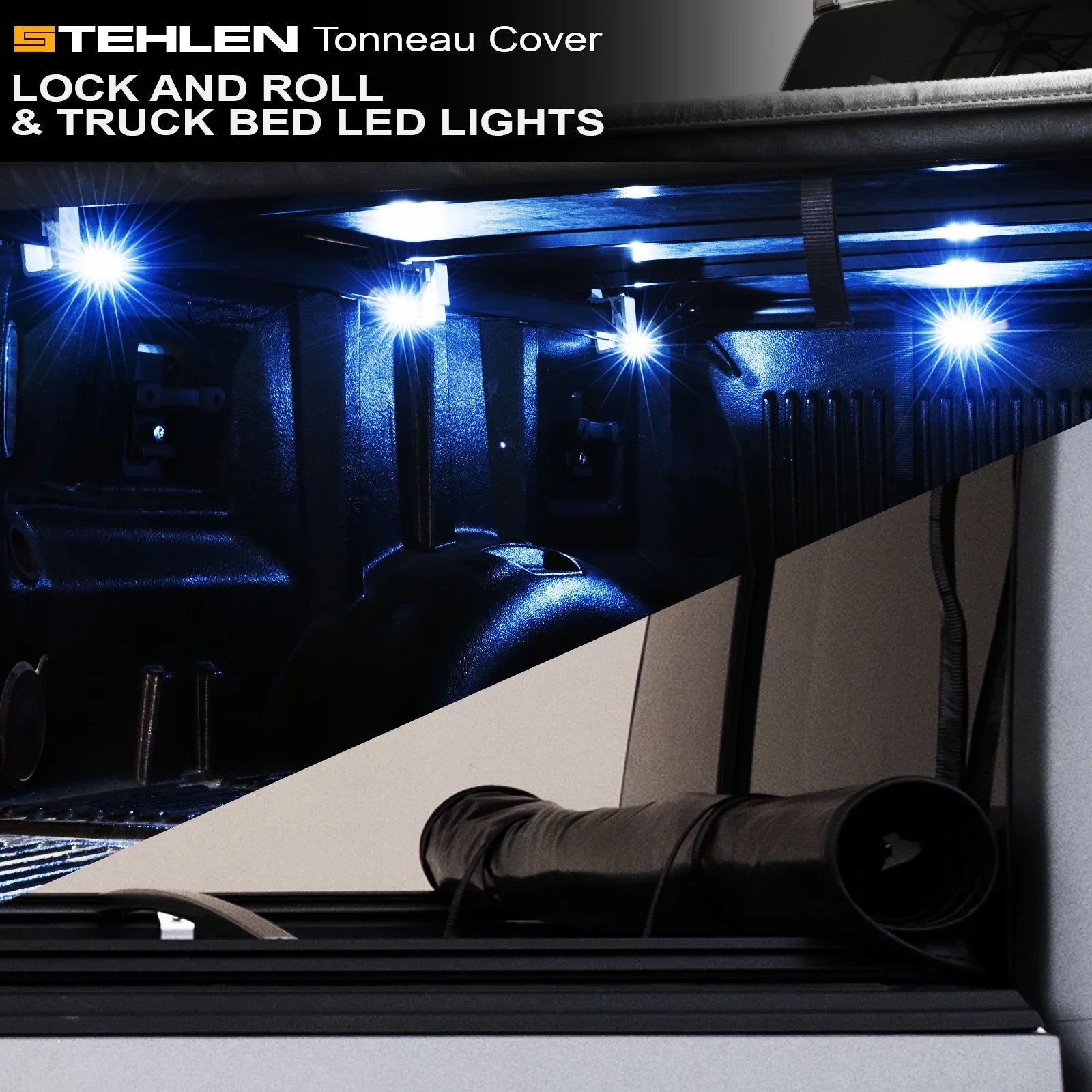 with Truck Lock 2019-2022 1500 76.8" Body ( LED Cover Feet And Up ) Bed Style Roll Stehlen New 6.4 For Lights Ram Tonneau Bed 733469495116