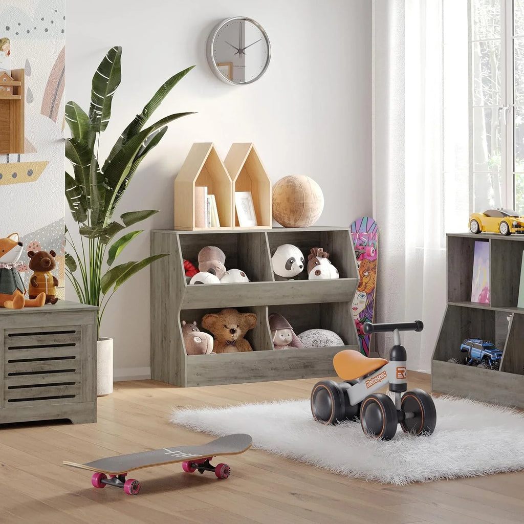 Book Hallway, Bedroom, 4 39.4" Cabinet, Wooden Wash Children , Cubby Kids Long, Toddler Bookcase, Nursery, Toy JIAH Gray Toy Storage Organizer, Shelf Toy Storage School, for