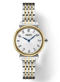 Two Essential Watch Dial Stainless Quartz SFQ800 Seiko Women's Tone Steel Arabic