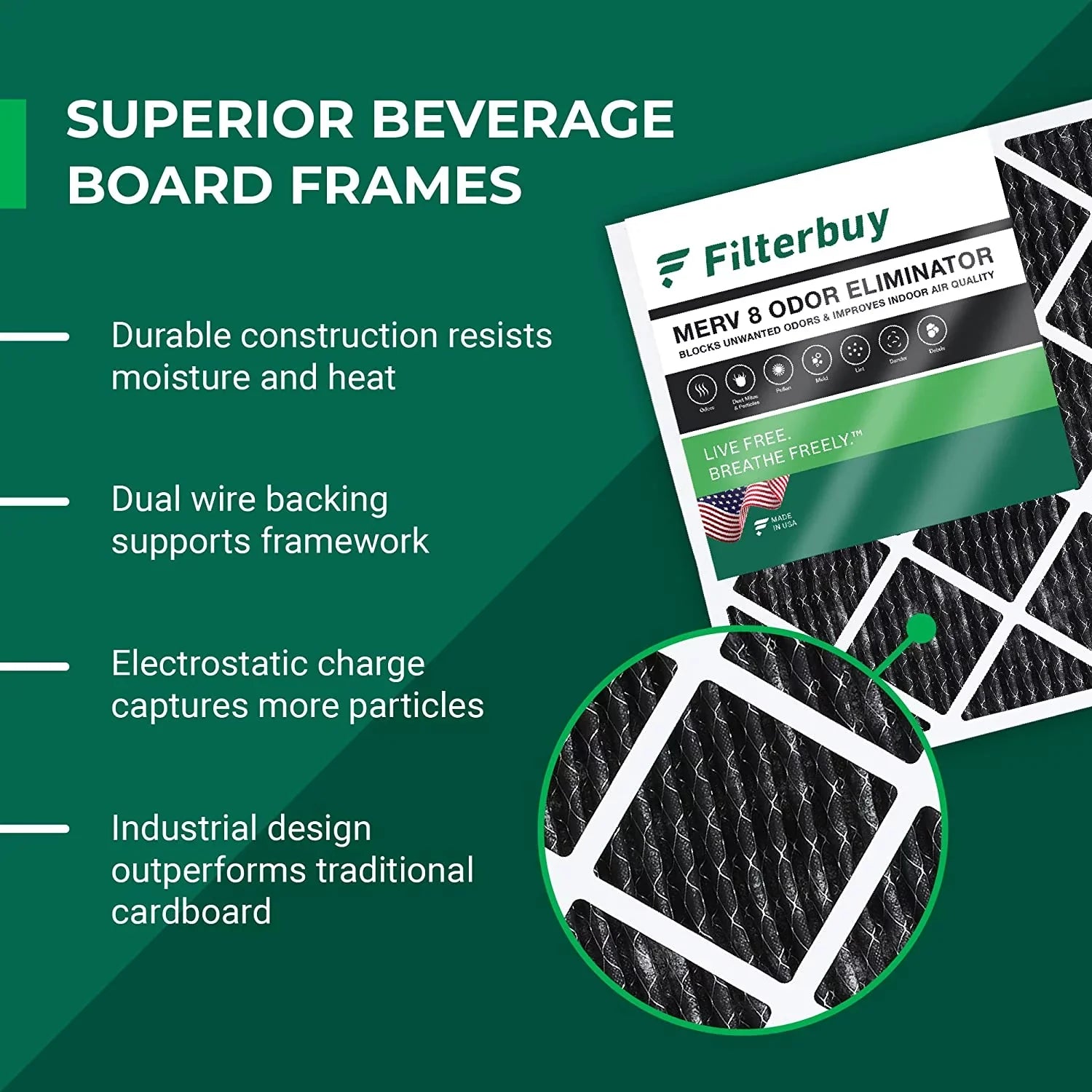 Filters Eliminator Activated AC Furnace Filterbuy Odor 16x30x1 Carbon MERV with HVAC 8 Air (5-Pack) Pleated