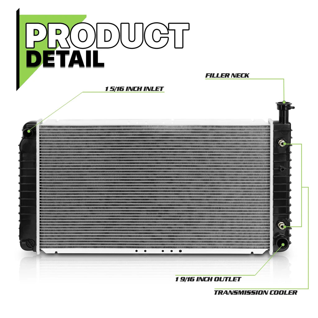 (1997-1999),GMC (1996-2002) Replacement 1500/2500 Cargo OE Aluminum Chevrolet 2044 Magshion 4.3L AT for 5.7L Van Radiator Savana 5.0L