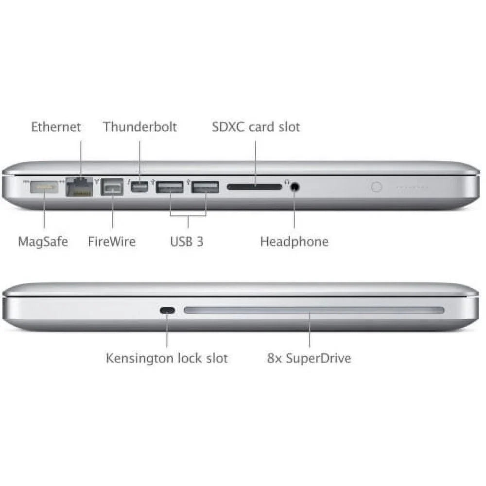 MD102LL/A MacBook - Pro Laptop i7 8GB RAM (Refurbished) 13" Restored (2012) 256GB Apple 2.9GHz Core HD