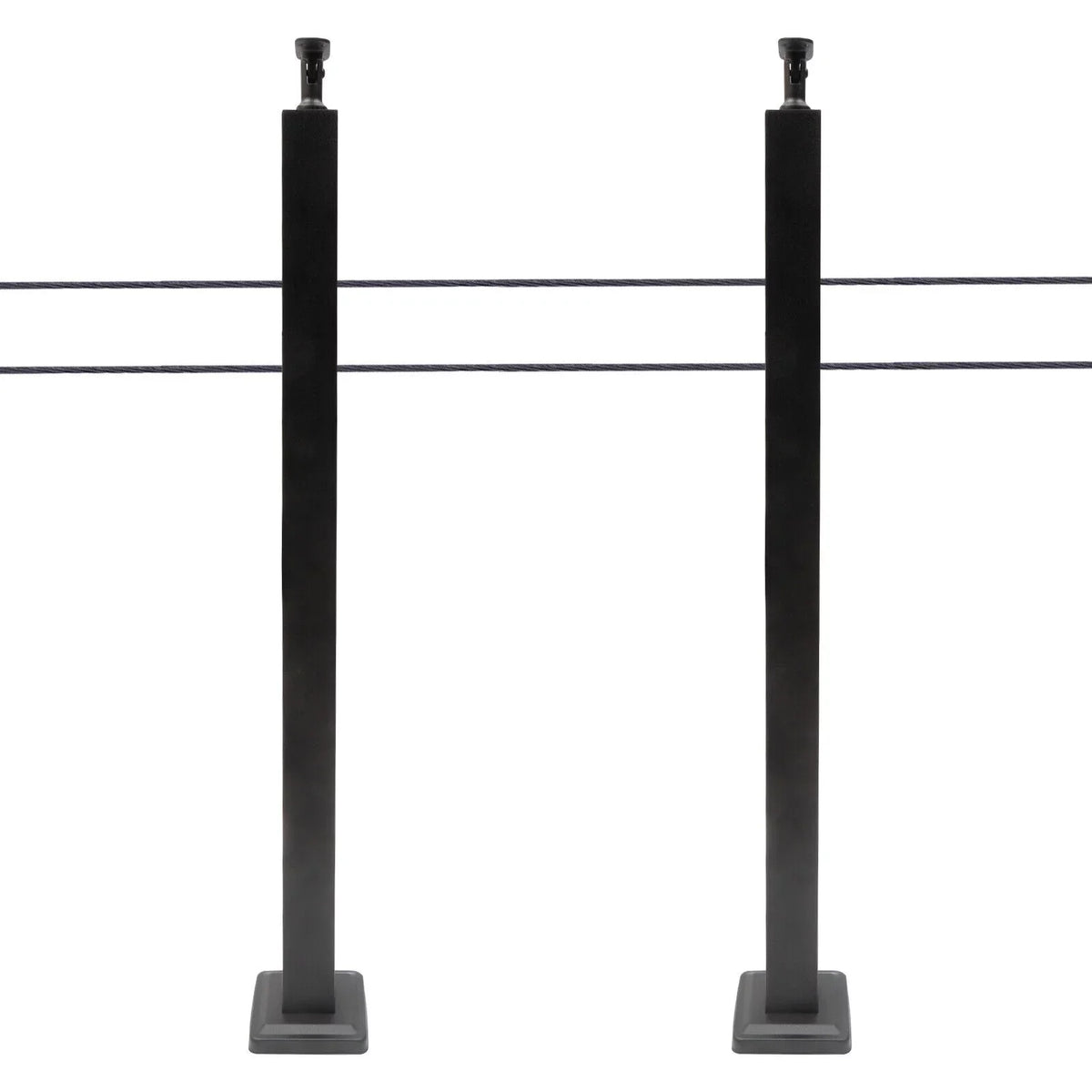 Wood Steel Two Railing Post Stainless Level Fence Post Cable System Railing Sides for Square Deck Concrete Pre-Drilled Cable 36''x2''x2'' Level