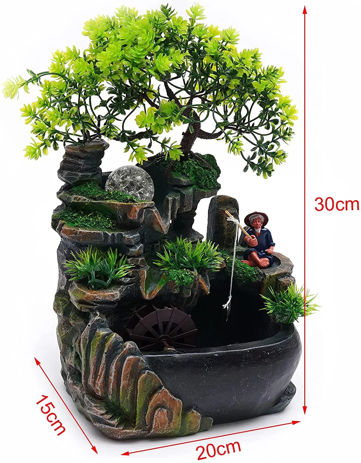 Rockery Zen Decor Miumaeov Fountain Desktop Fengshui Ornament Waterfall