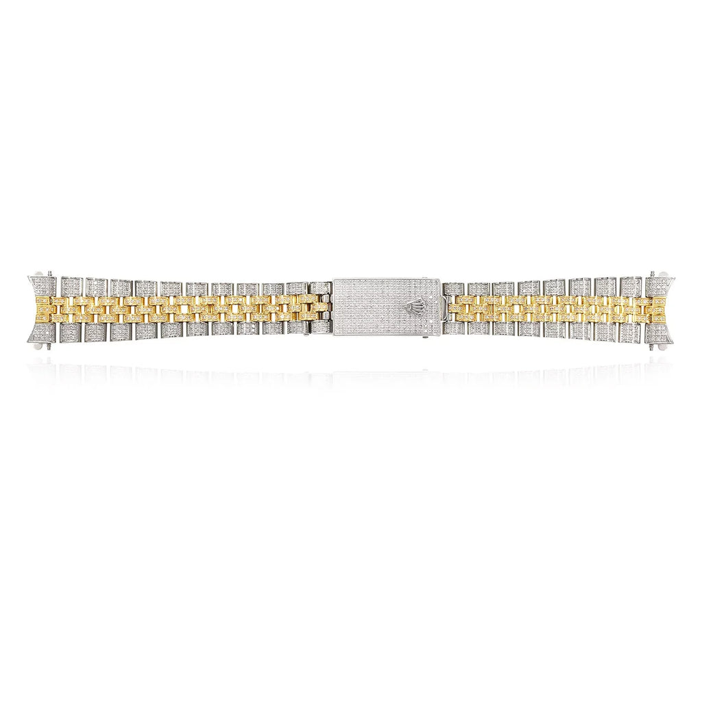 36mm Jubilee Natural Band 4.5C Rolex Custom Yellow 2-Tone Datejust Watch Diamond