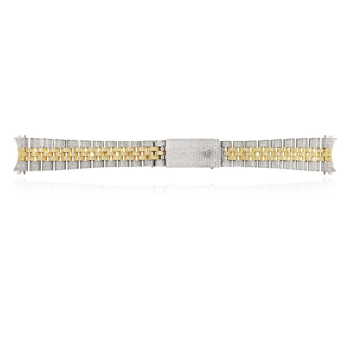 36mm Jubilee Natural Band 4.5C Rolex Custom Yellow 2-Tone Datejust Watch Diamond