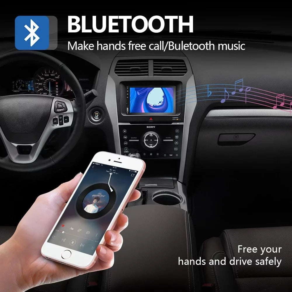 Stereo Multimedia Auto/Autoradio/IOS/Bluetooth/USB/TF 7" Camera/Android with Touch Car Din 2 Screen Player Rear Car Play View MP5 for