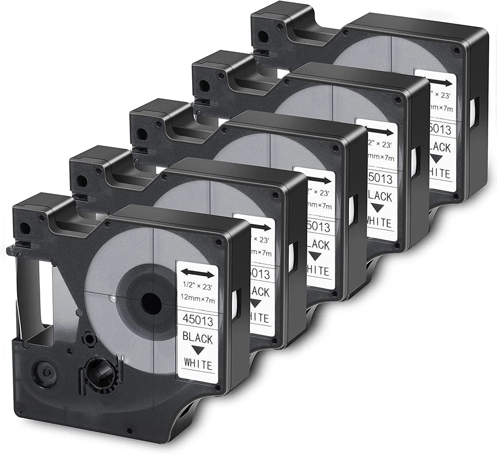 Filery D1 Tape DYMO Maker Labels Replacement, Refill, Label Tape 45013 Compatible Tape Label S0720530 for Black