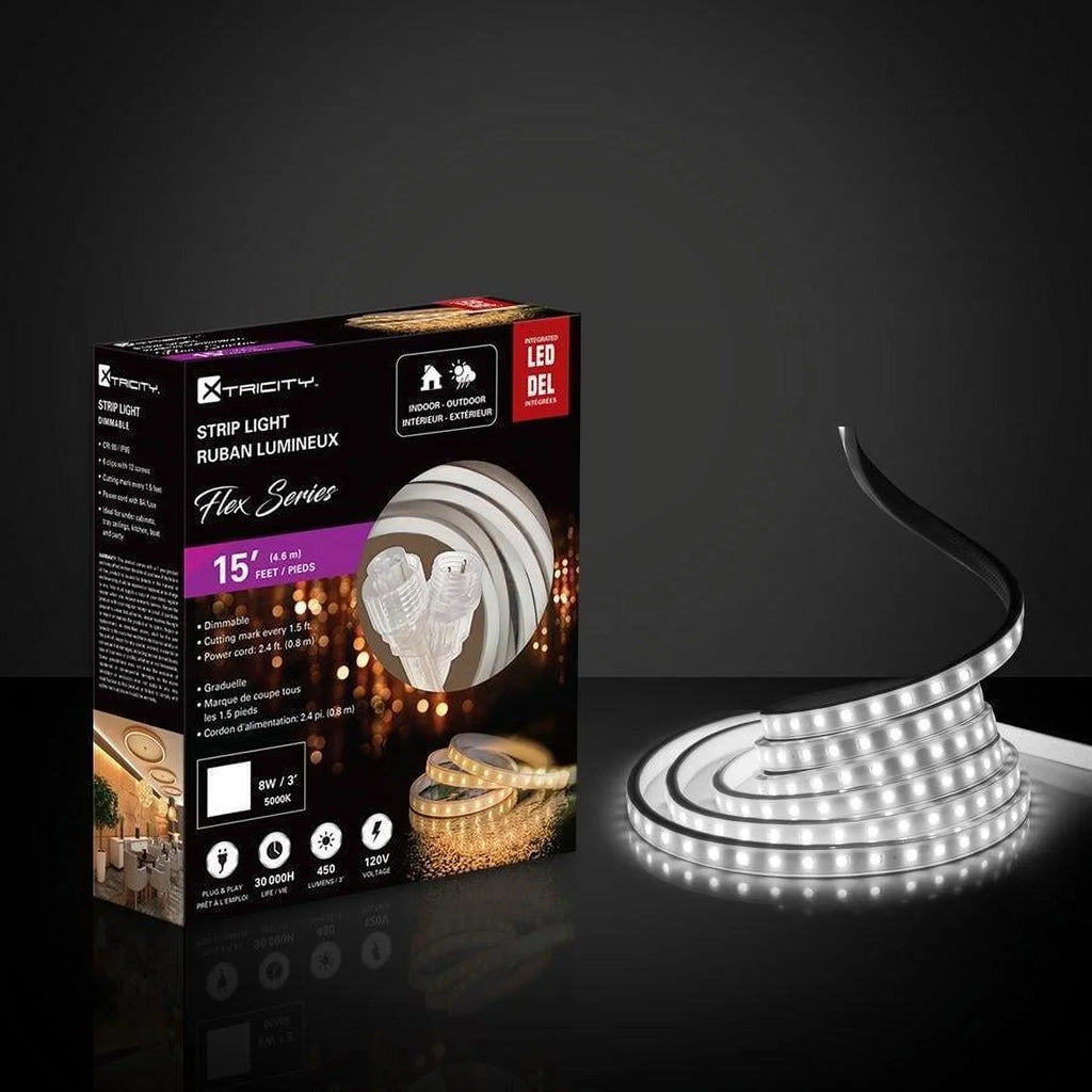 feet/8w-3'/120v/5000k/White flexible 15 Xtricity strip Indoor and led Outdoor